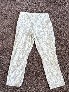 lululemon athletica White Leggings with Light Gray Animal Print
